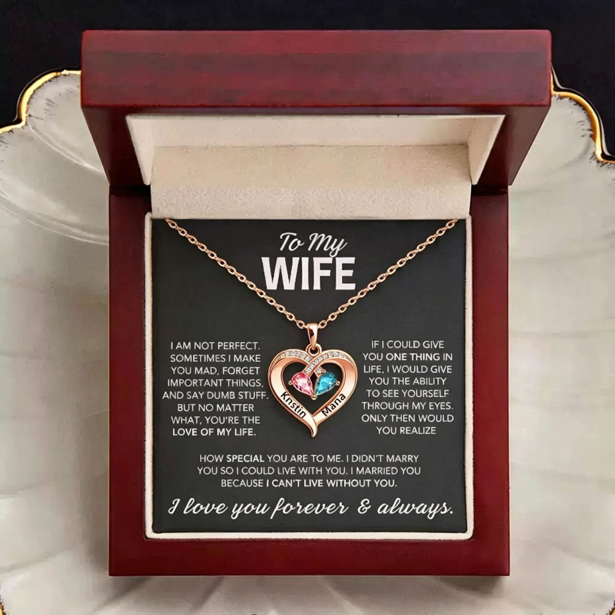 Women's Heart Birthstone Pendant Necklace