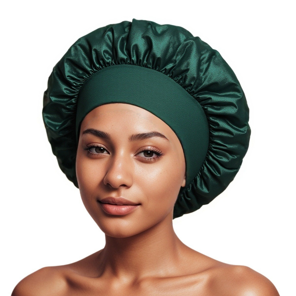 Satin Wide-Brim Hair Cap