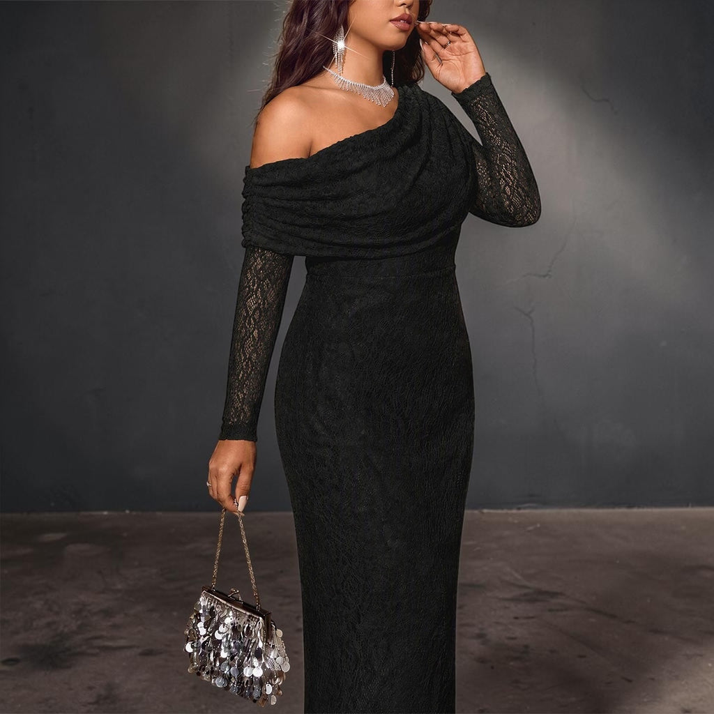 Lace Plus-Size Long Dress